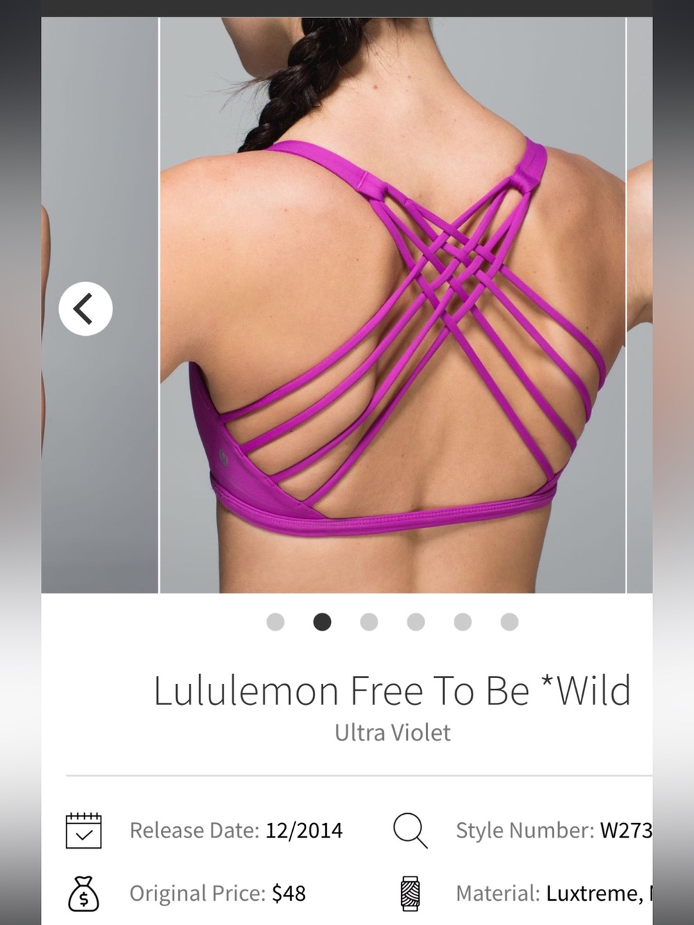 lululemon athletica Free To Be Wild Strappy Sports Bra - Ultra Violet